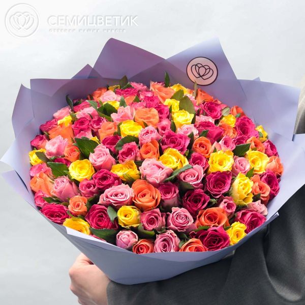 Букет из 101 розы 35-40 см микс (Кения)