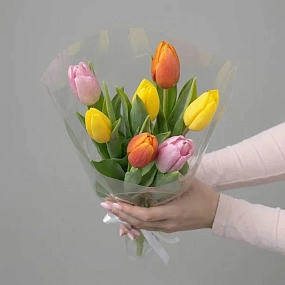 Букет из 7 тюльпанов микс