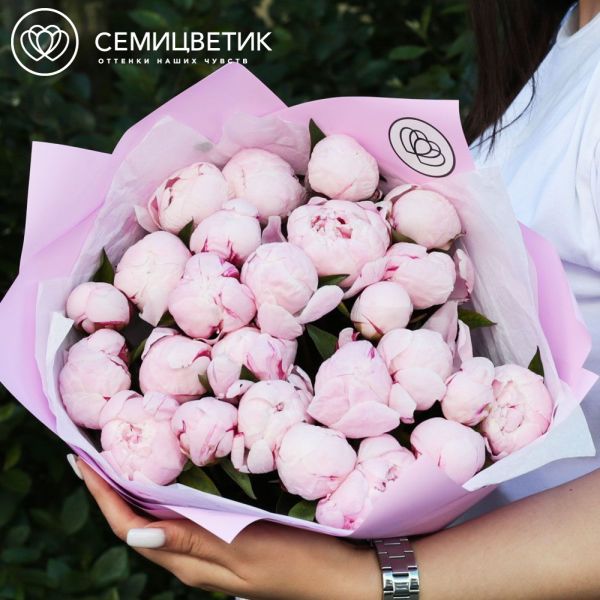 Букет из 25 розовых пионов Standart