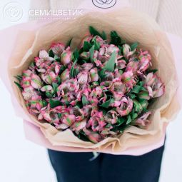 Букет из 25 розовых альстромерий