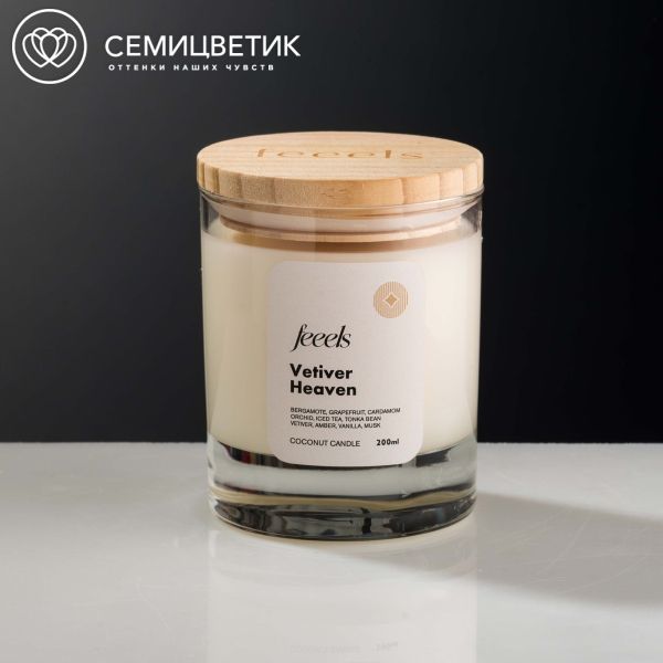 Свеча ароматическая Feeels Небесный Ветивер 200 мл