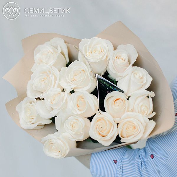 15 роз 70 см Vendela (Эквадор) в натуральной сетке ZL
