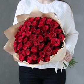 Букет из 51 красной розы Ever Red 50 см (Кения)
