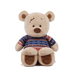 Мягкая игрушка медведь Misha в синем свитере 30см