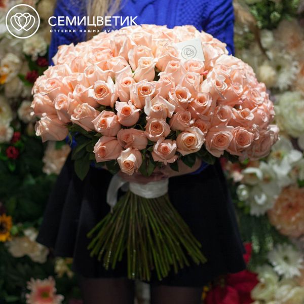 Букет из 101 розовой розы Engagement 70 см (Эквадор)