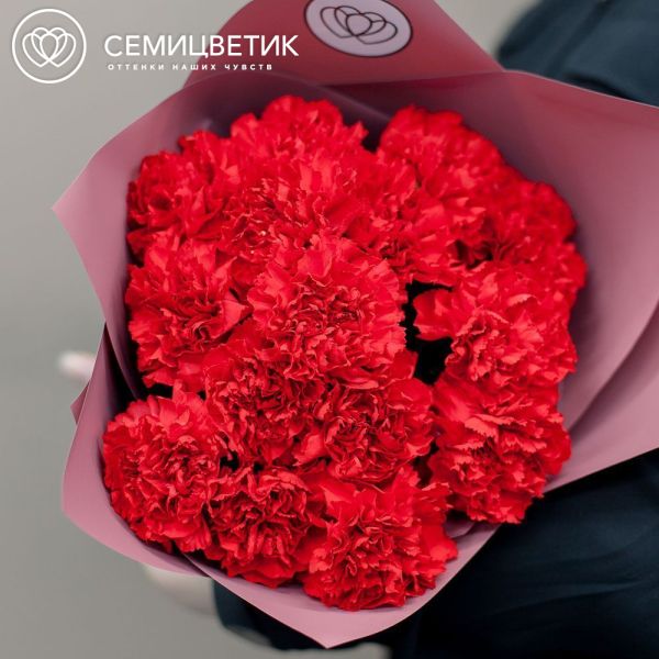 Букет из 15 красных гвоздик