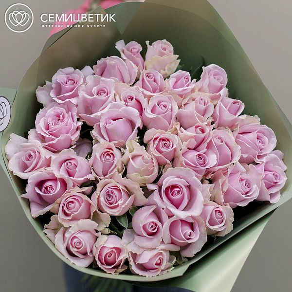 Букет из 35 розовых роз Аква 70 см (Россия)