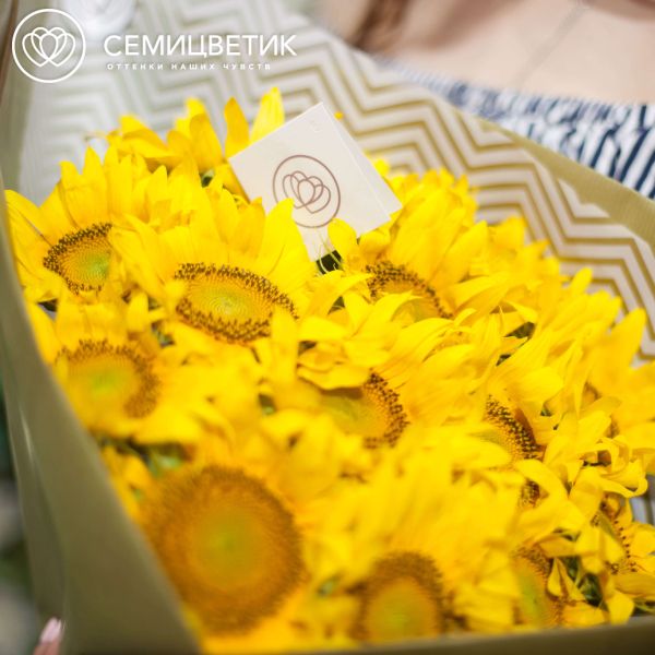 Букет из 15 полевых подсолнухов