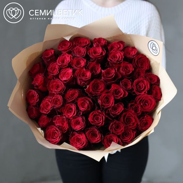 Букет из 51 красной розы Ever Red 50 см (Кения)
