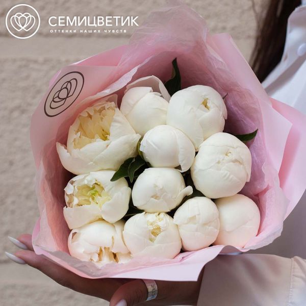 Букет из 11 белых пионов Standart Plus