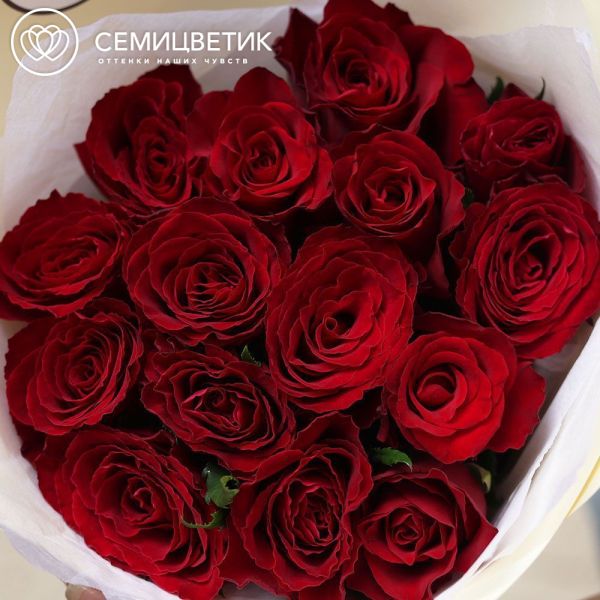Букет из 15 красных роз 30 см (Кения)