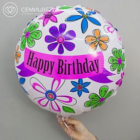 Шар металлик Happy Birthday без гелия