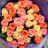 Букет из 35 роз яркий микс (Россия) 40 см