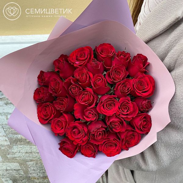 31 красная роза (Кения) 40 см Premium
