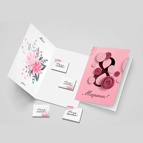 Открытка с шоколадом 4*5 гр "8 марта!"