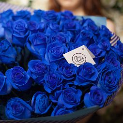 Букет из 11 синих роз 60 см (Эквадор)