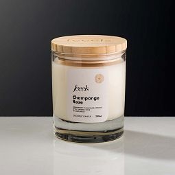Свеча ароматическая Feeels Роза в шампанском 200 мл