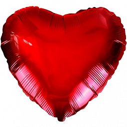 Воздушный шар металлик Сердце красный