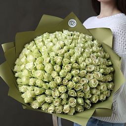 Букет цветов для мужчины из 151 белой розы 40 см (Кения)
