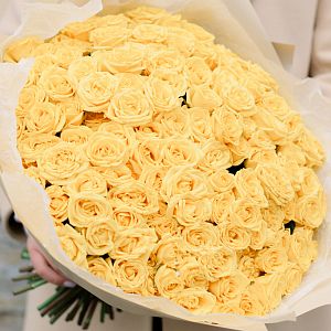 Букет из 51 желтой кустовой розы 40 см (Эквадор)